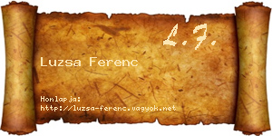 Luzsa Ferenc névjegykártya