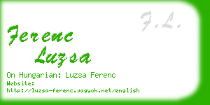 ferenc luzsa business card